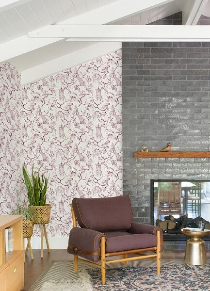 Serena Plum Chinoiserie Wallpaper