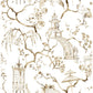 Serena Coffee Chinoiserie Wallpaper