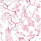Serena Raspberry Chinoiserie Wallpaper