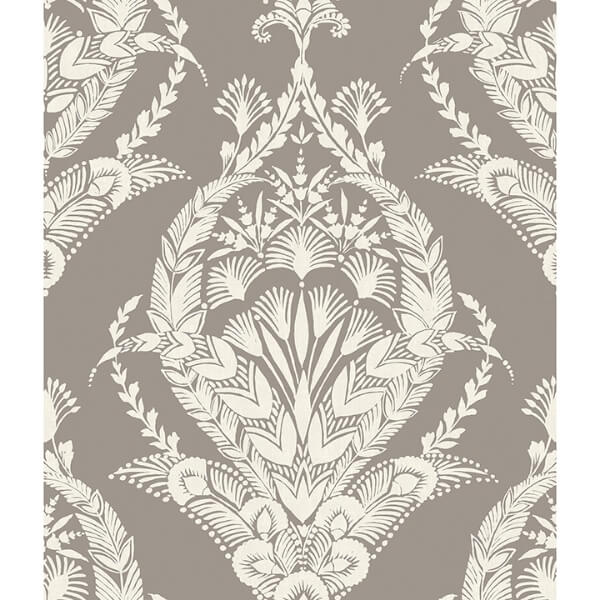 Arlie Grey Botanical Damask Wallpaper
