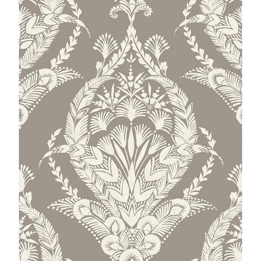 Arlie Grey Botanical Damask Wallpaper