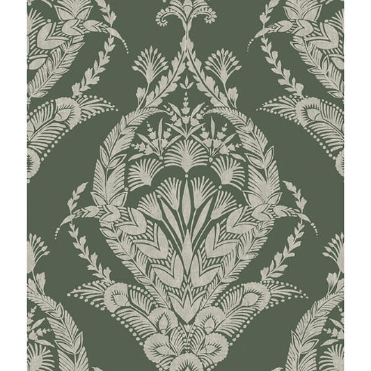 Arlie Evergreen Botanical Damask Wallpaper