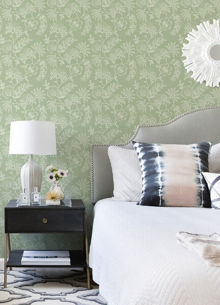 Maeve Sage Jacobean Trail Wallpaper