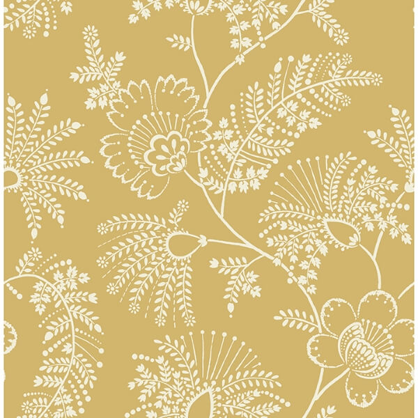Maeve Mustard Jacobean Trail Wallpaper