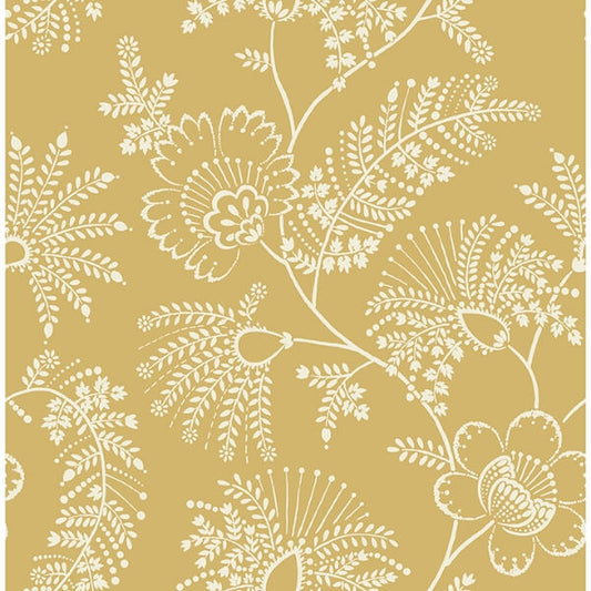Maeve Mustard Jacobean Trail Wallpaper
