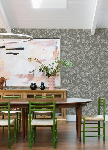 Maeve Grey Jacobean Trail Wallpaper