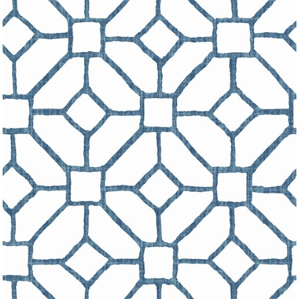 Addis Blue Trellis Wallpaper
