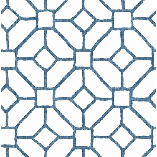 Addis Blue Trellis Wallpaper