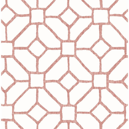 Addis Coral Trellis Wallpaper