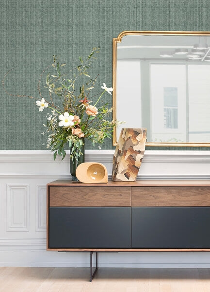 Kantera Green Fabric Texture Wallpaper