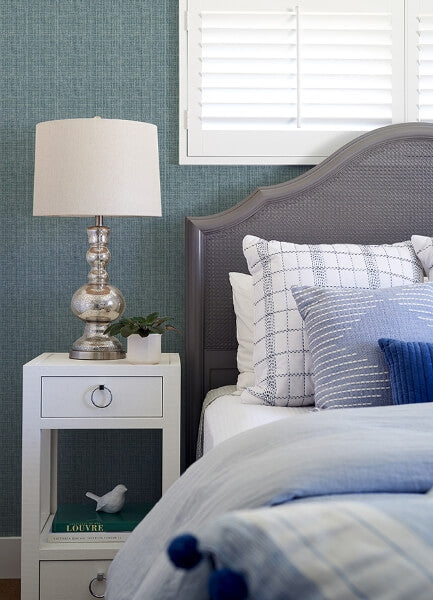 Kantera Blue Fabric Texture Wallpaper