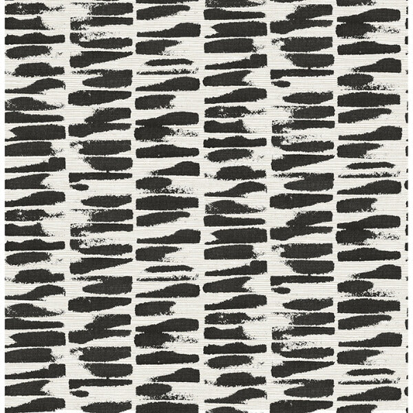 Myrtle Black Abstract Stripe Wallpaper