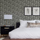 Myrtle Black Abstract Stripe Wallpaper