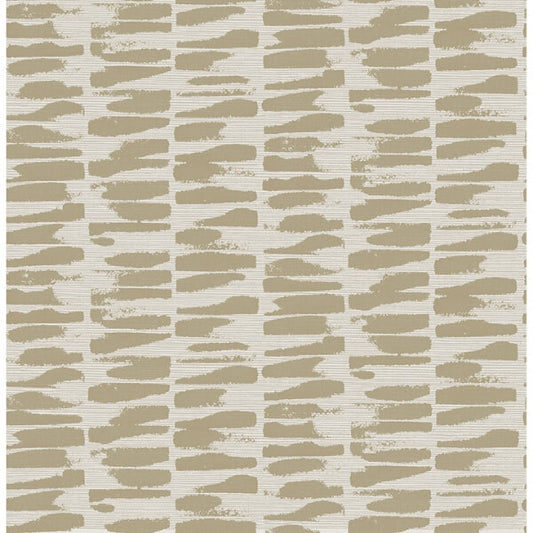 Myrtle Gold Abstract Stripe Wallpaper