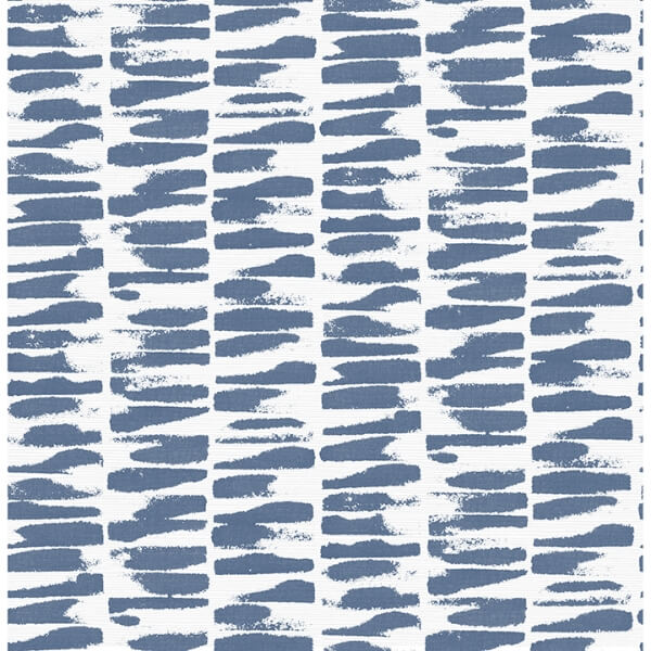 Myrtle Indigo Abstract Stripe Wallpaper
