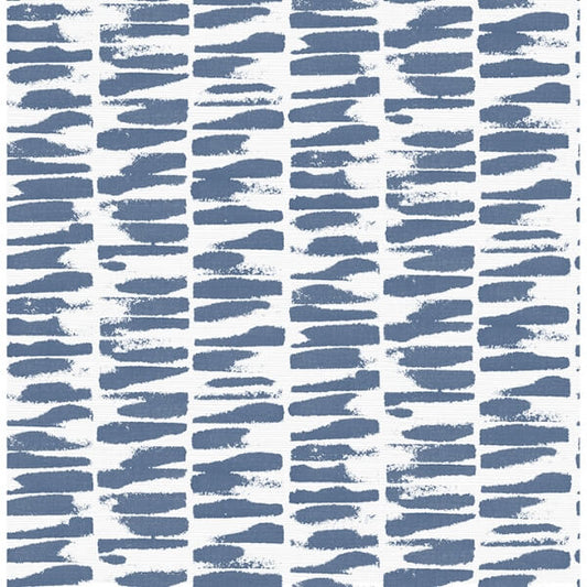 Myrtle Indigo Abstract Stripe Wallpaper