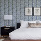 Myrtle Indigo Abstract Stripe Wallpaper