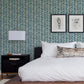 Myrtle Sea Green Abstract Stripe Wallpaper