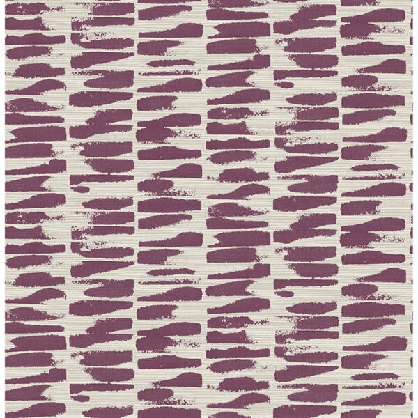 Myrtle Purple Abstract Stripe Wallpaper