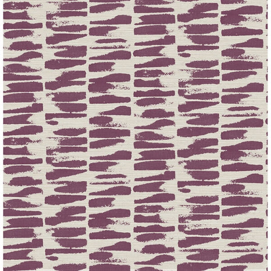 Myrtle Purple Abstract Stripe Wallpaper