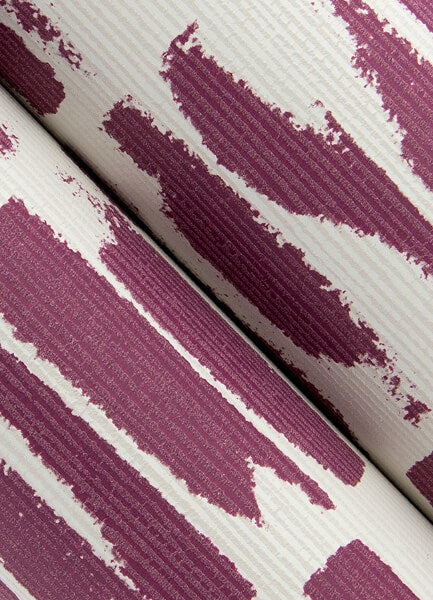 Myrtle Purple Abstract Stripe Wallpaper