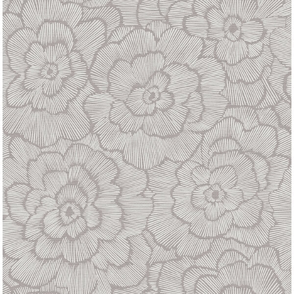 Periwinkle Sterling Textured Floral Wallpaper