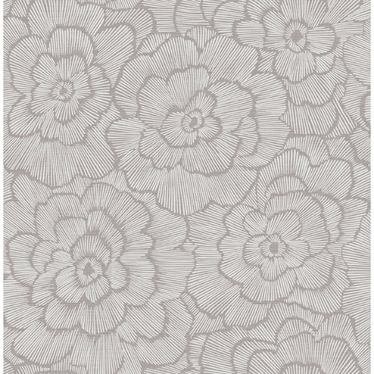 Periwinkle Sterling Textured Floral Wallpaper