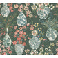 Harper Green Floral Vase Wallpaper