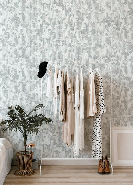 Ramble Blue Geometric Wallpaper