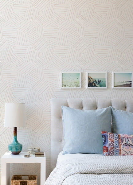 Helene Pink Geometric Lines Wallpaper