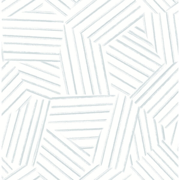 Helene Sky Blue Geometric Lines Wallpaper
