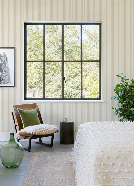 Alena Beige Soft Stripe Wallpaper
