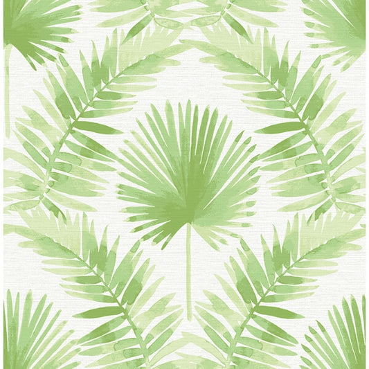 Calla Green Painted Palm Wallpaper