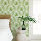Calla Green Painted Palm Wallpaper