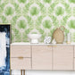 Calla Green Painted Palm Wallpaper