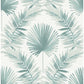 Calla Teal Painted Palm Wallpaper