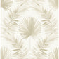 Calla Taupe Painted Palm Wallpaper