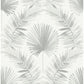 Calla Grey Painted Palm Wallpaper