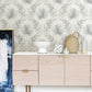 Calla Grey Painted Palm Wallpaper