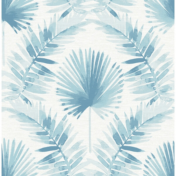 Calla Blue Painted Palm Wallpaper