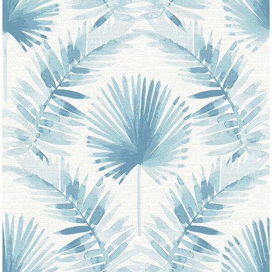 Calla Blue Painted Palm Wallpaper