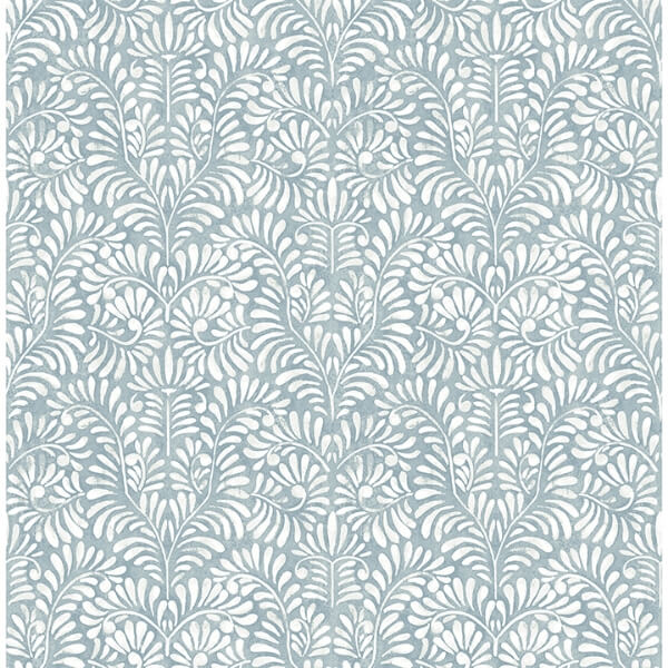 Elma Sky Blue Fiddlehead Wallpaper