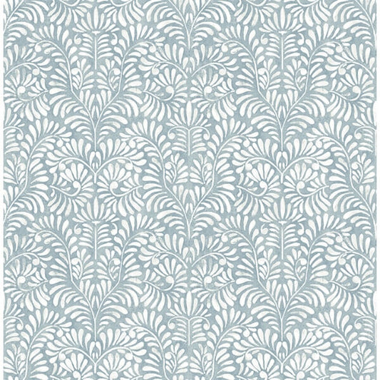 Elma Sky Blue Fiddlehead Wallpaper
