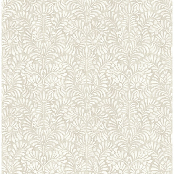Elma Taupe Fiddlehead Wallpaper
