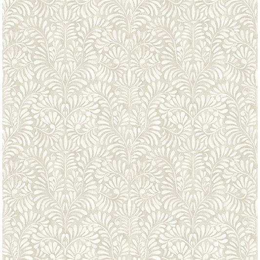 Elma Taupe Fiddlehead Wallpaper