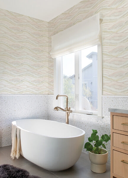 Dorea Pastel Striated Waves Wallpaper