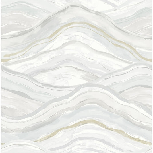 Dorea Light Blue Striated Waves Wallpaper