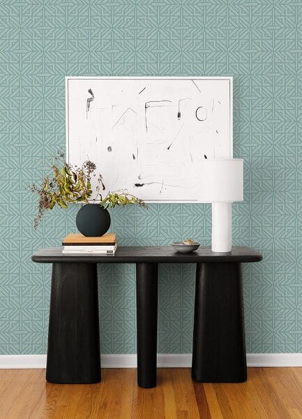 Hesper Teal Geometric Wallpaper