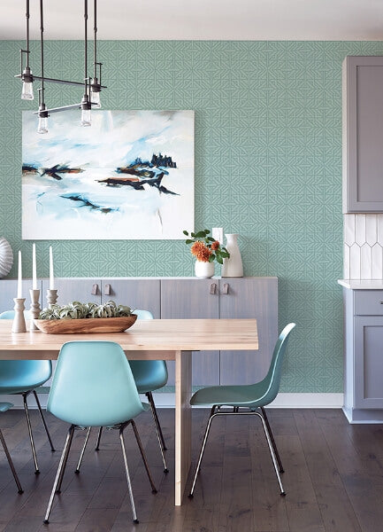 Hesper Teal Geometric Wallpaper
