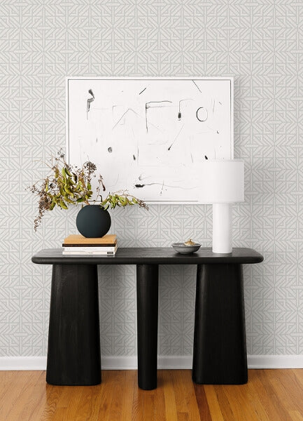 Hesper Grey Geometric Wallpaper
